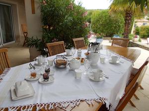 La table d'hôtes et son petit déjeuner copieux